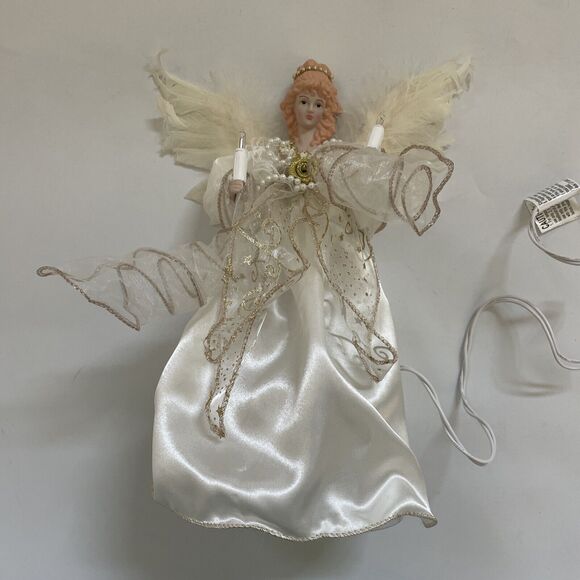 Kurt S. Adler Light Gold And Ivory Angel Treetop - Picture 2 of 15
